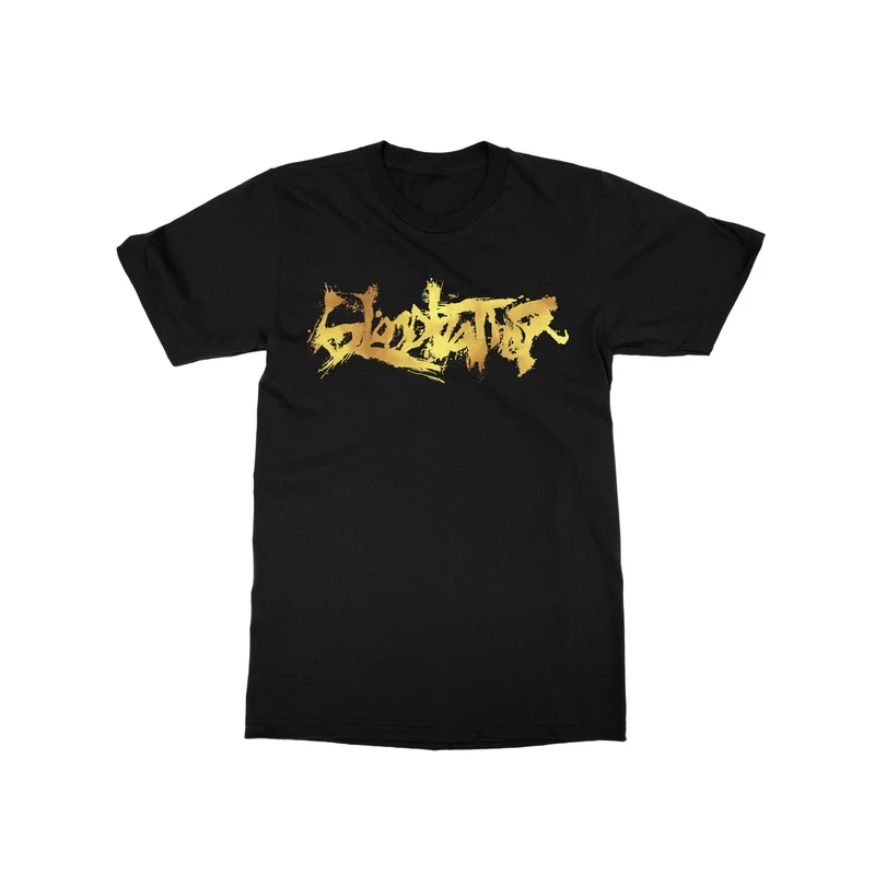 Logo Gold Foil Print Black T-Shirt