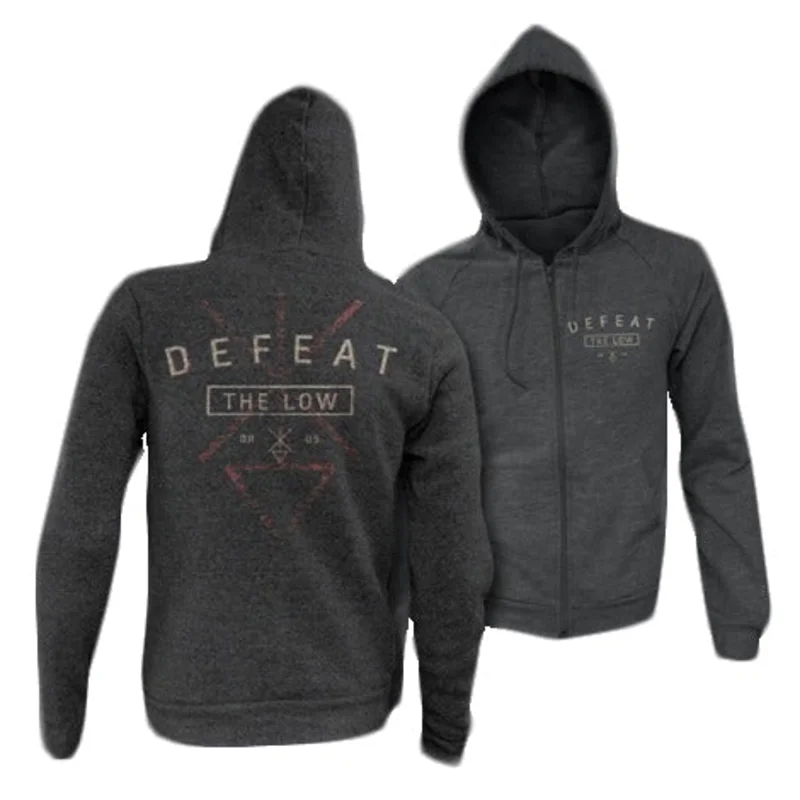 Logo Heather Charcoal Hooded Zip-Up