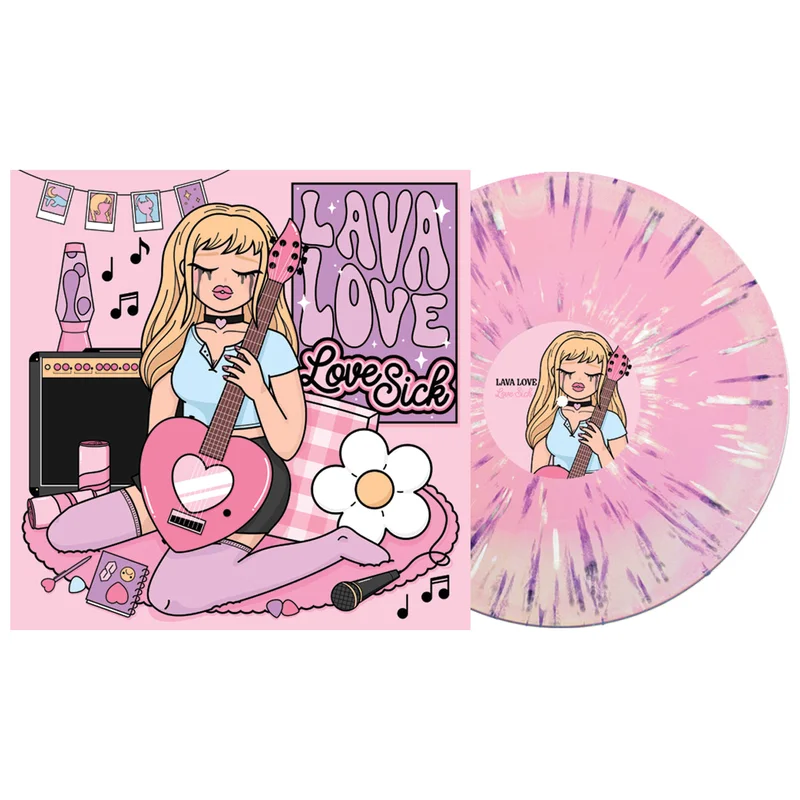Lovesick - Baby Pink & White Aside/Bside W/ Neon Purple & White Splatter Vinyl LP