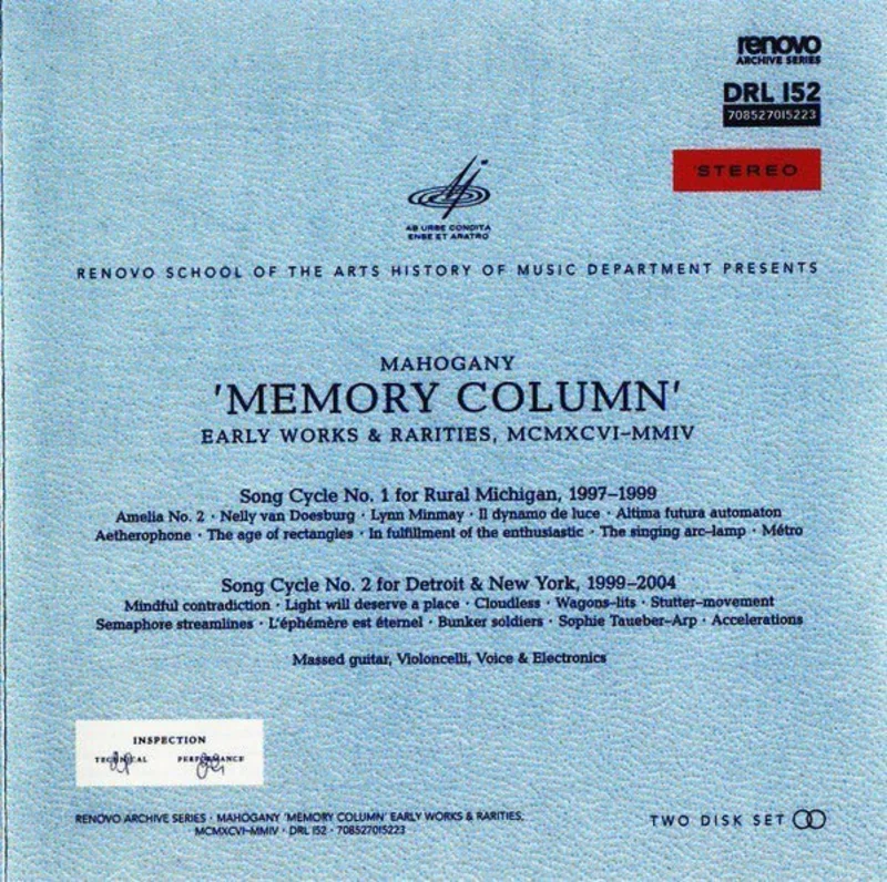 Mahogany - Memory Column: Early Works & Rarities MCMXCVI-MMIV