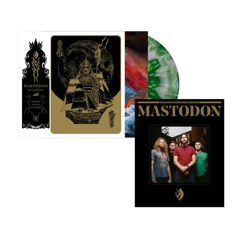 MASTODON LEVIATHAN LP w/ SIGNED 12"x12" PAUL ROMANO PRINT & COLLECTORS EDITION MAGAZINE