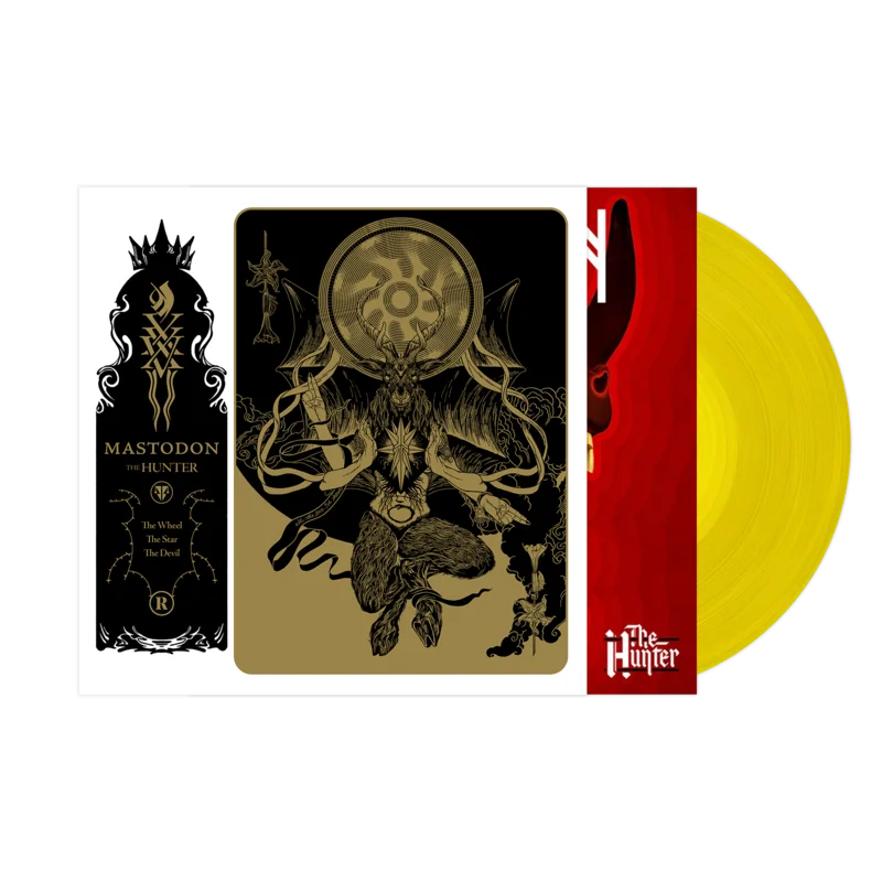 MASTODON THE HUNTER LP (Exclusive  Yellow Vinyl) w/ SIGNED 12"x12" PAUL ROMANO PRINT