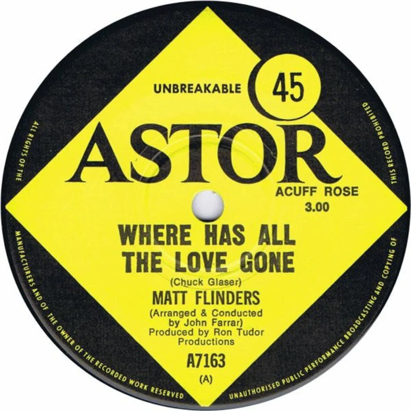 Matt Flinders - Where Has All The Love Gone (7", Single) (Very Good Plus (VG+))
