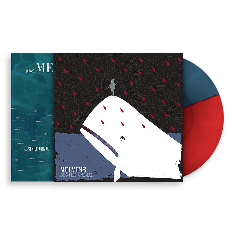 MELVINS A SENILE ANIMAL' LIMTED EDITION LP W/ MACKIE OSBORNE SCREEN PRINT WRAP (Red/Blue Vinyl)