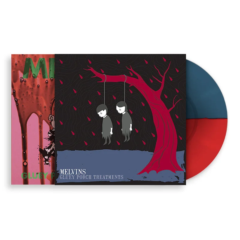 MELVINS GLUEY PORCH TREATMENTS' LIMTED EDITION LP W/ MACKIE OSBORNE SCREEN PRINT WRAP (Red/Blue Vinyl)
