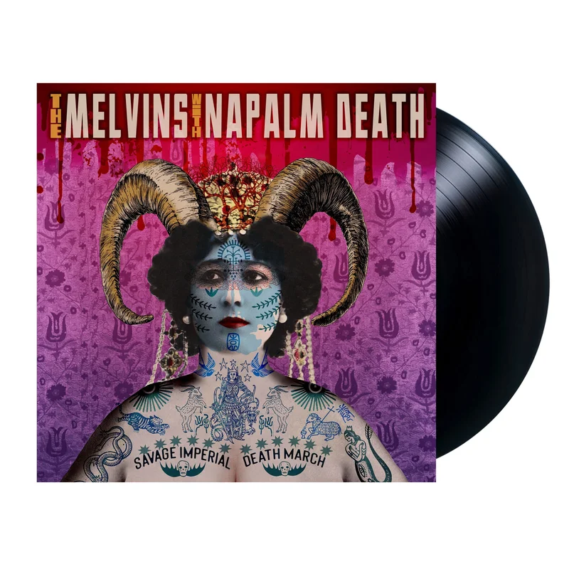 MELVINS & NAPALM DEATH SAVAGE IMPERIAL DEATH MARCH LP (Black Vinyl)