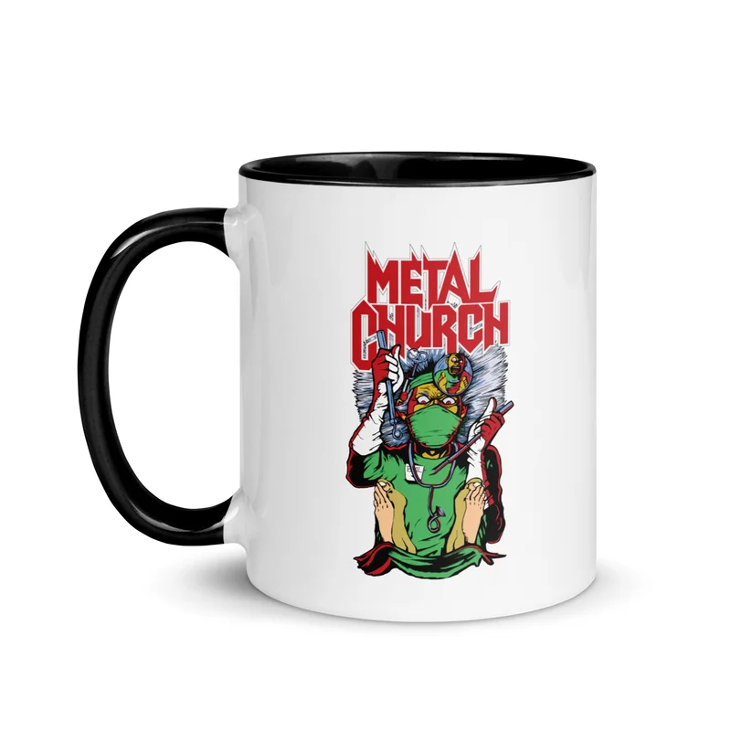 Metal Church "Fake Healer" White Mug with Black Inside