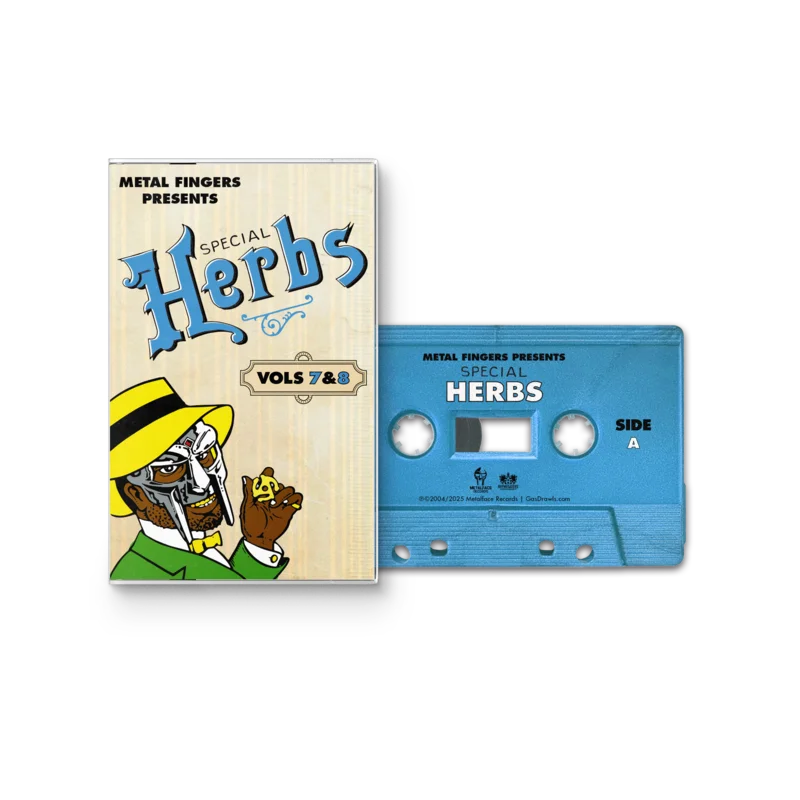 MF DOOM 'METAL FINGERS PRESENTS: SPECIAL HERBS VOL. 7 & 8' CASSETTE (Sky Blue)