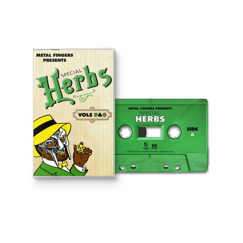 MF DOOM 'METAL FINGERS PRESENTS: SPECIAL HERBS VOL. 9 & 0' CASSETTE (Evergreen)