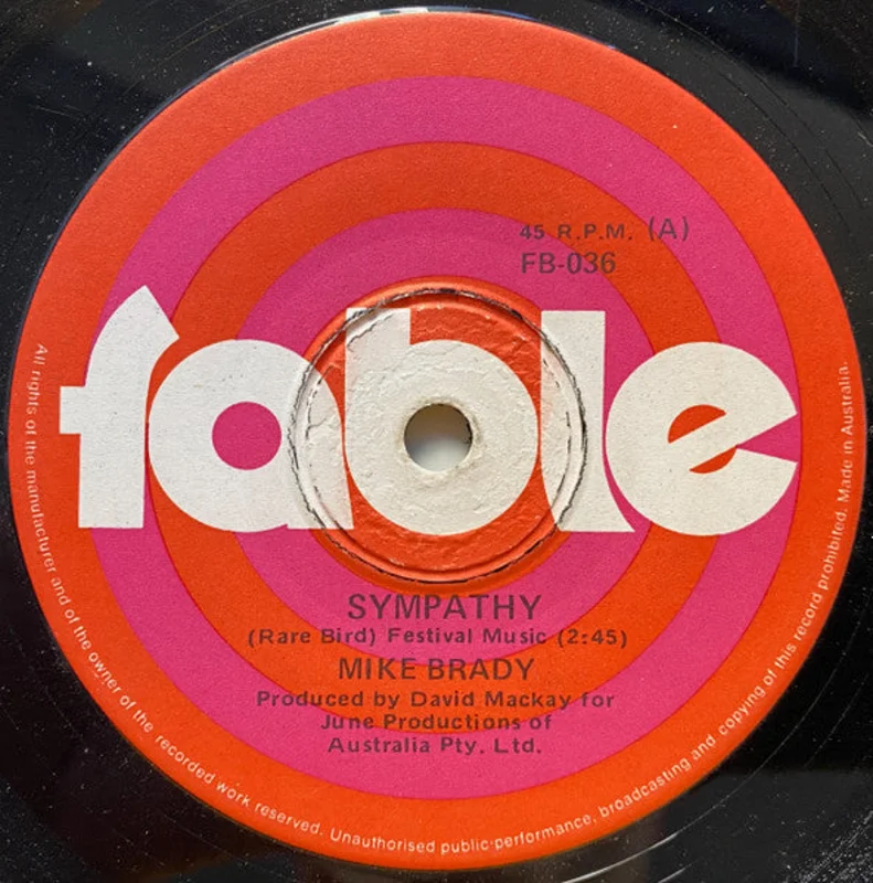 Mike Brady  - Sympathy  (7", Single) (Very Good (VG))