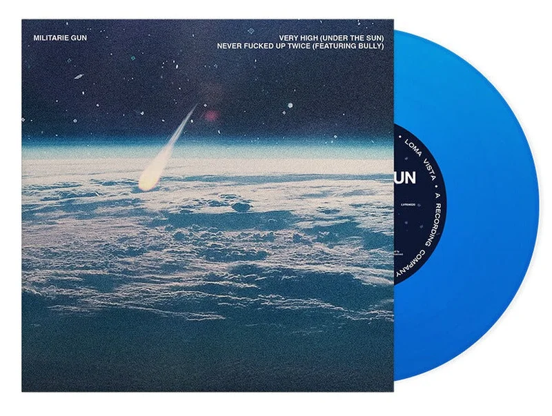 MILITARIE GUN VERY HIGH / NEVER F*CKED UP 7" SINGLE (Limited Edition  Only 500 made, Blue Transparent Vinyl)