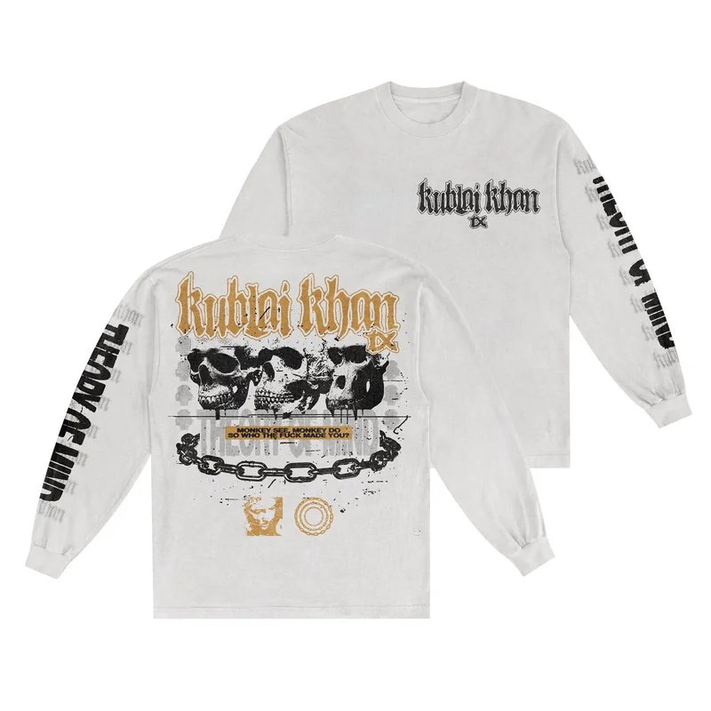 Monkey See Monkey Do White Long Sleeve