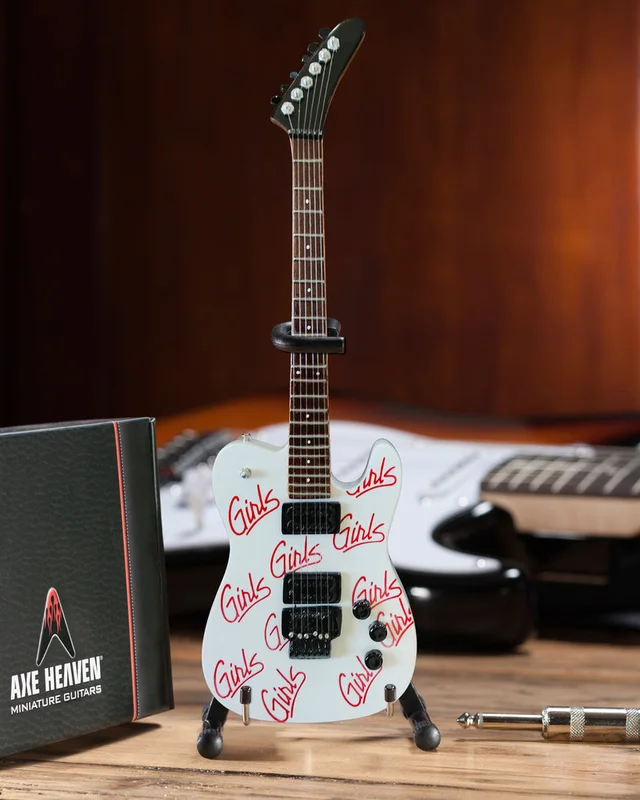 MOTLEY CRUE - MICK MARS - GIRLS, GIRLS, GIRLS WHITE MINI GUITAR