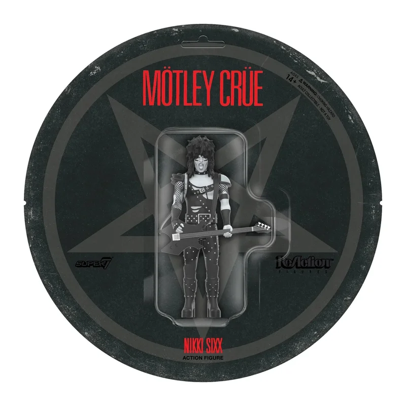 MOTLEY CRUE NIKKI SIXX (SHOUT AT THE DEVIL - BLACK & WHITE) REACTION FIGURE WAVE 02