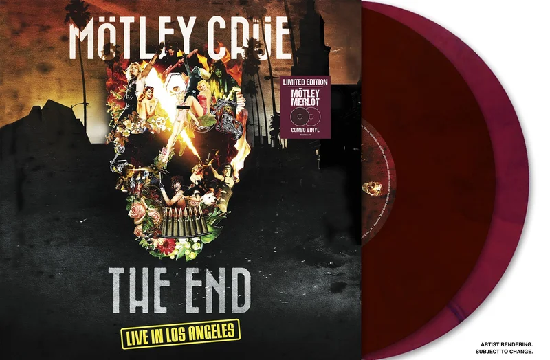 MOTLEY CRUE 'THE END - LIVE IN LOS ANGELES' LIMITED-EDITION MOTLEY MERLOT 2LP  ONLY 650 MADE