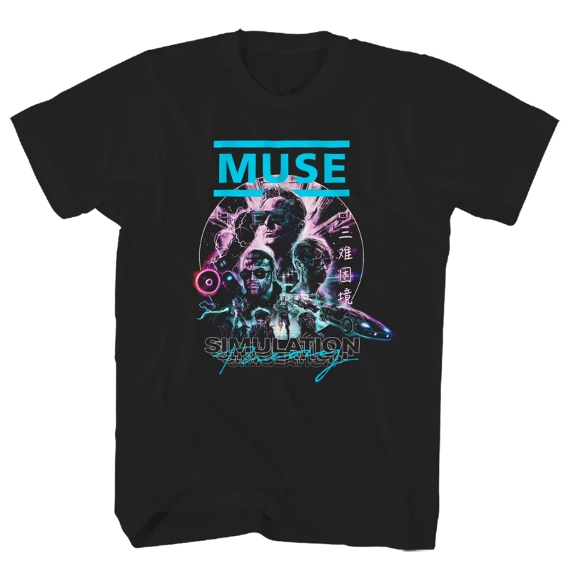 MUSE SIMULATION POSTER SCREEN PRINT T-SHIRT black