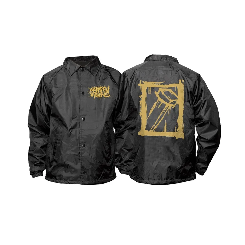 Nail Gold Logo Black Windbreaker