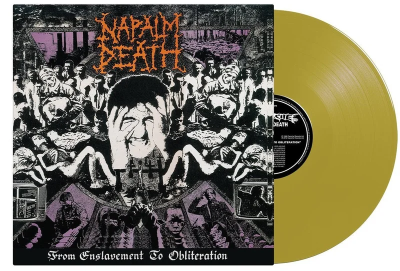 NAPALM DEATH FROM ENSLAVEMENT TO OBLITERATION LIMITED EDITION GOLD VINYL ONLY 200 MADE
