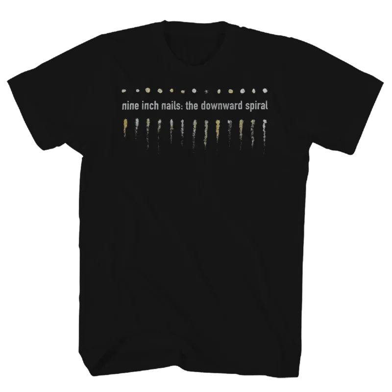 NINE INCH NAILS DOWNWARD SPIRAL FRT/BACK BLACK T-SHIRT black
