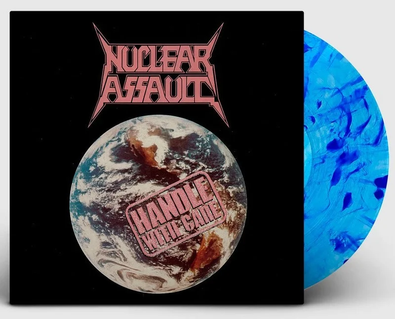 NUCLEAR ASSAULT 'HANDLE WITH CARE' LP  ONLY 300 MADE (Limited Edition, Transparent Blue w/ Blue Splatter Vinyl)