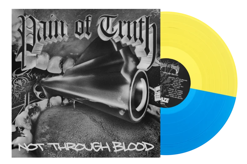 PAIN OF TRUTH NOT THROUGH BLOOD LP (Limited Edition  Only 300 Made, Half Transparent Blue/Half Transparent Yellow Vinyl)