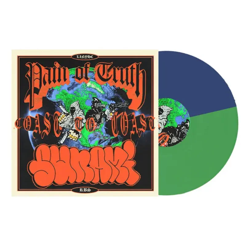 PAIN OF TRUTH / SUNAMI 'COAST TO COAST' LP (Half Doublemint Green / Half Blue Vinyl)