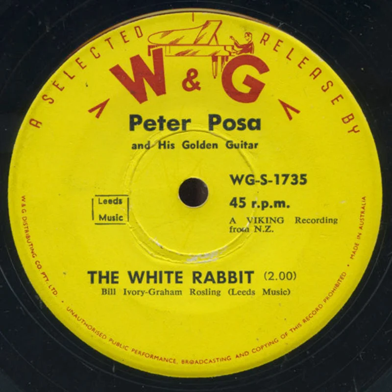 Peter Posa - The White Rabbit  (7", Single) (Very Good (VG))