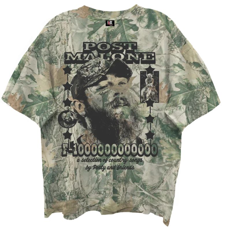 POST MALONE F-1 WOODLAND CAMO T-SHIRT/GIANT VINTAGE/S CAMO