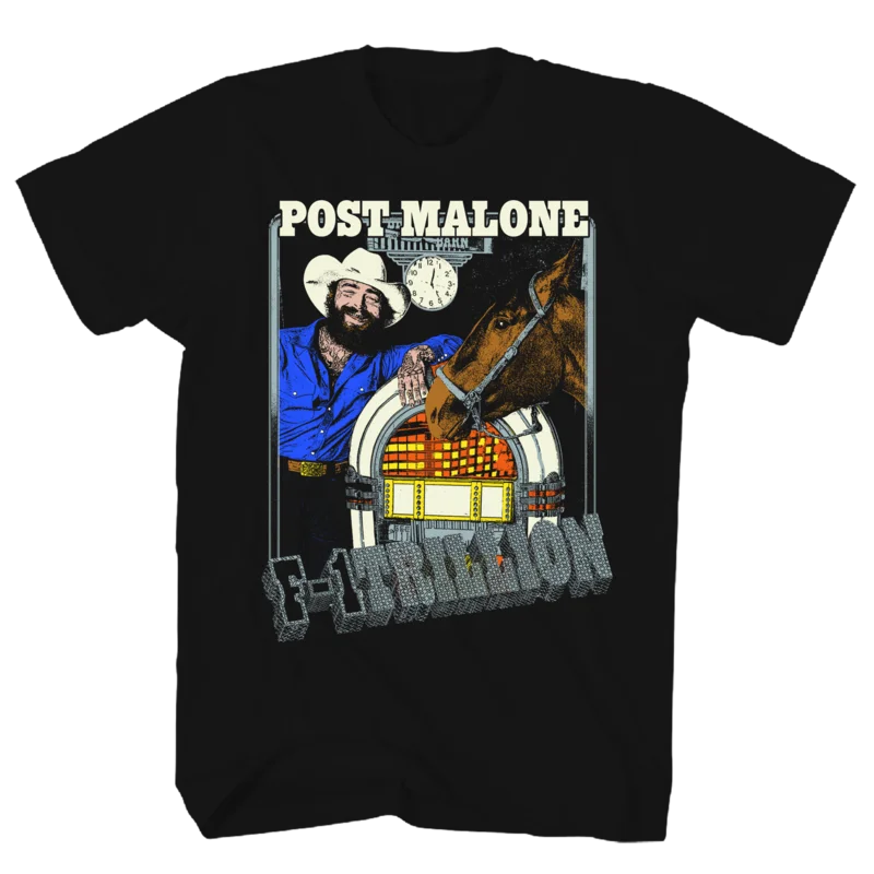 POST MALONE F1 TRILLION BLACK T-SHIRT BLACK