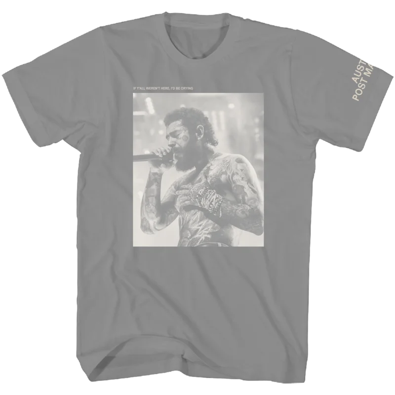 POST MALONE GRAY PHOTO T-SHIRT gray