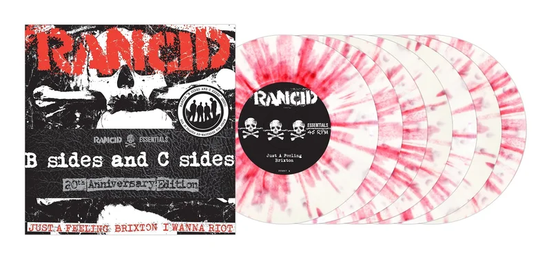 RANCID 'B-SIDES AND C-SIDES' 7x7" SINGLES (White & Red Splatter Vinyl)