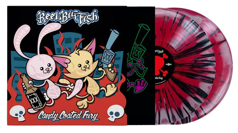 REEL BIG FISH 'CANDY COATED FURY' 2LP (Limited Edition  Only 200 Made, Red & Grey Swirl w/ Black Splatter Vinyl)