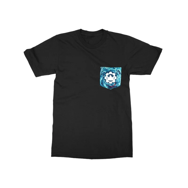 Retrograde Black Custom Pocket Print T-Shirt