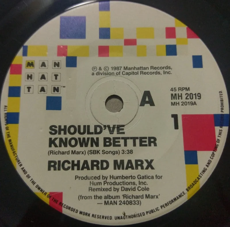 Richard Marx - Should've Known Better (7", Single) (Very Good Plus (VG+))
