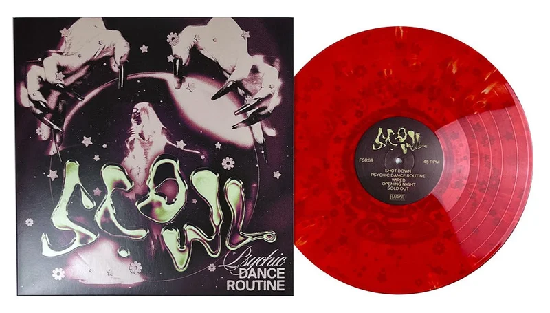 SCOWL PSYCHIC DANCE ROUTINE EP (Limited Edition  Only 600 made, Clear / Red "Cloudy" & Screen Printed B-Side Vinyl)
