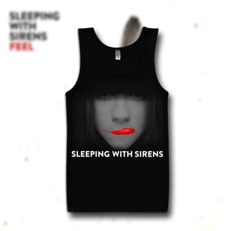 Sealed Lips Black Tank Top