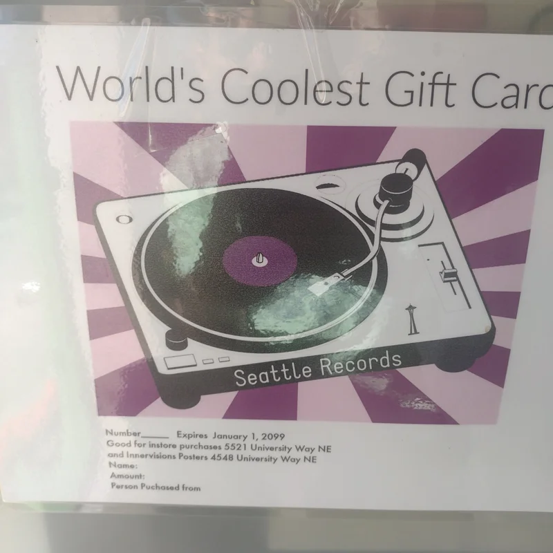 Seattle records gift certificate