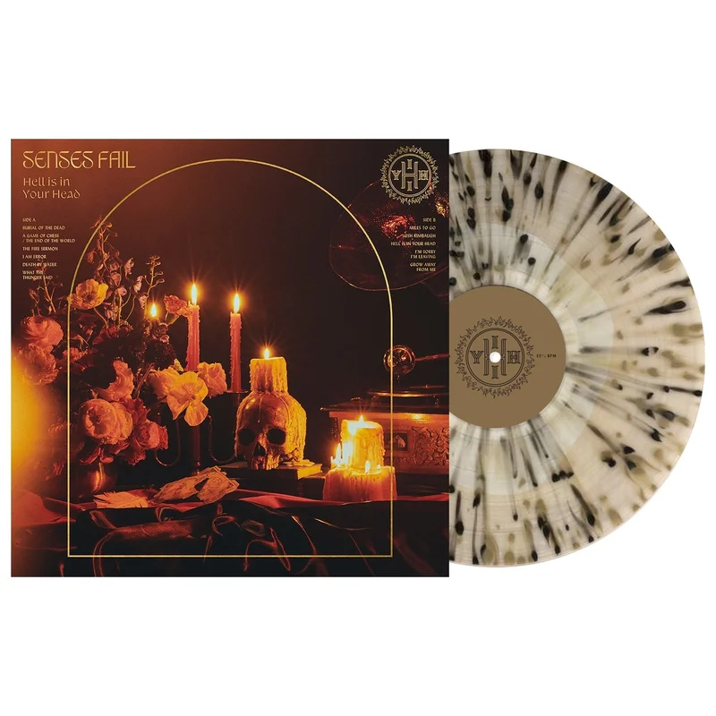 SENSES FAIL 'HELL IS IN YOUR HEAD' LIMITED-EDITION BONE IN CLEAR WITH GOLD AND BLACK SPLATTER  LP  ONLY 350 MADE