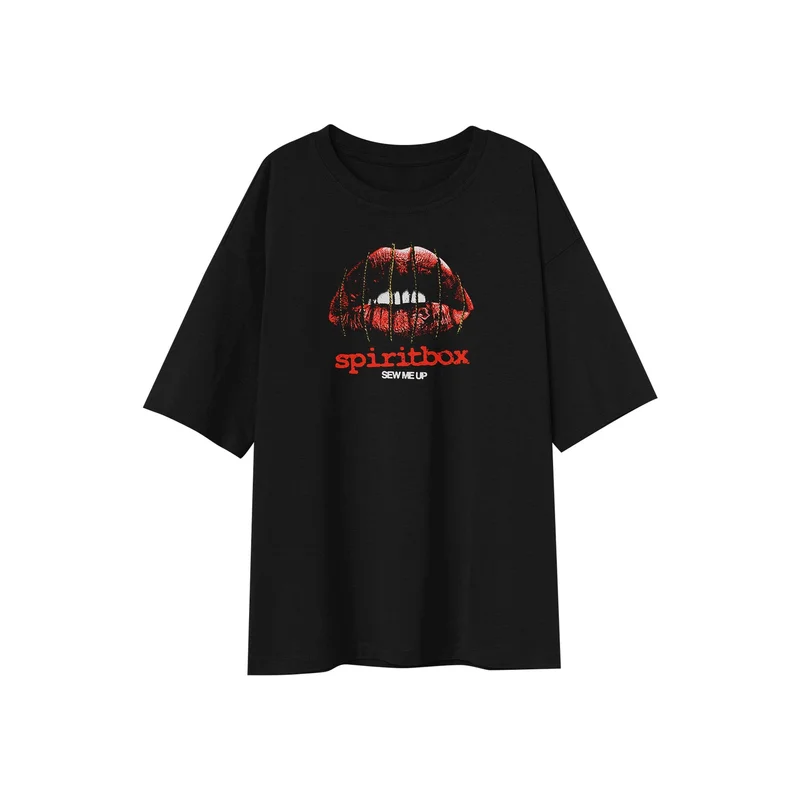 Sew Me Up Black T-Shirt