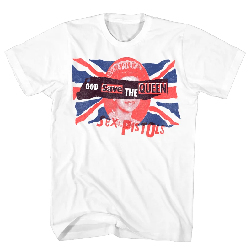 SEX PISTOLS GOD SAVE THE QUEEN FRT/BACK WHITE T-SHIRT white