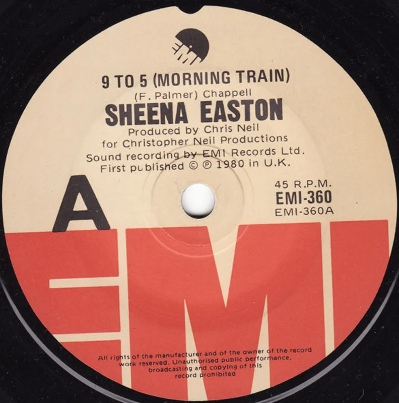 Sheena Easton - 9 To 5 (Morning Train) (7") (Very Good Plus (VG+))