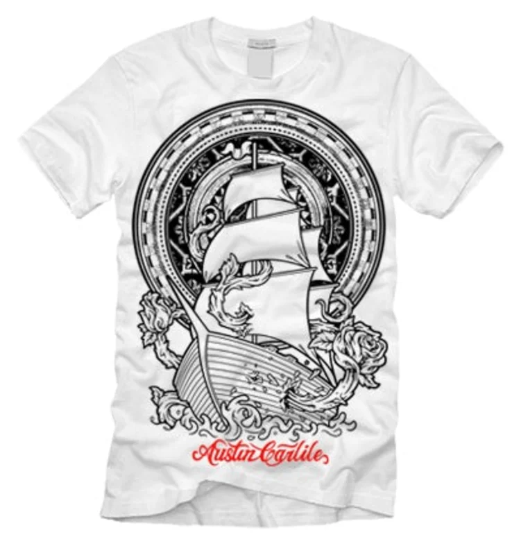 Ship Tattoo White T-Shirt