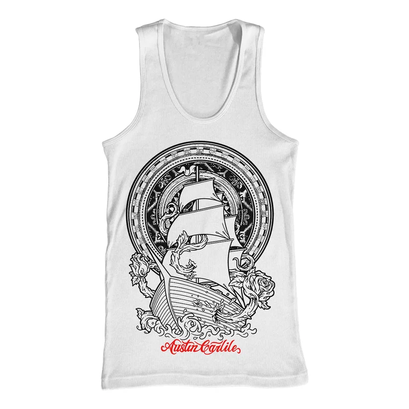 Ship Tattoo White Tank Top