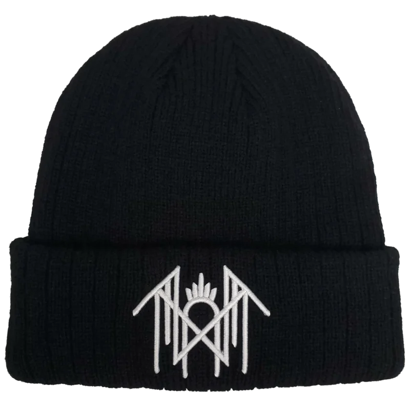 SLEEP TOKEN EMBROIDERED LOGO 3XL1 RIBBED BLACK ACRYLIC KNIT HAT BLACK