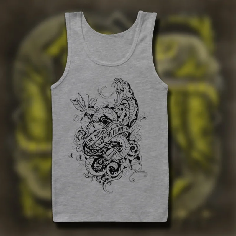 Snakes & Heart Heather Grey Tank Top