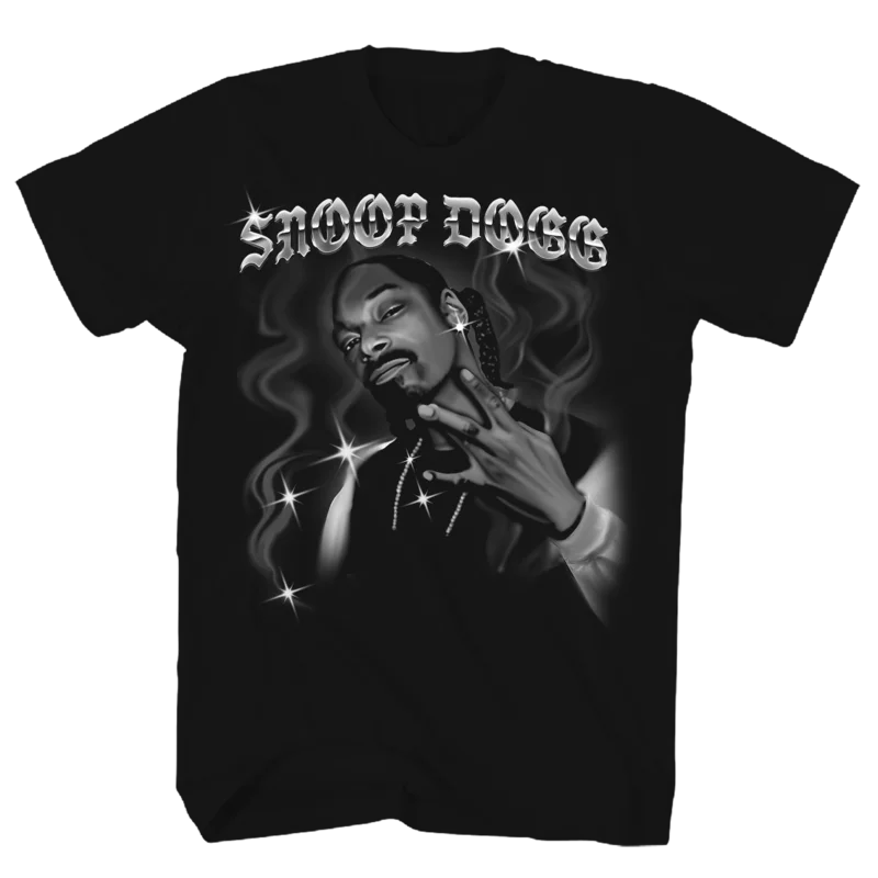 SNOOP DOGG AIR BRUSH BLACK T-SHIRT BLACK