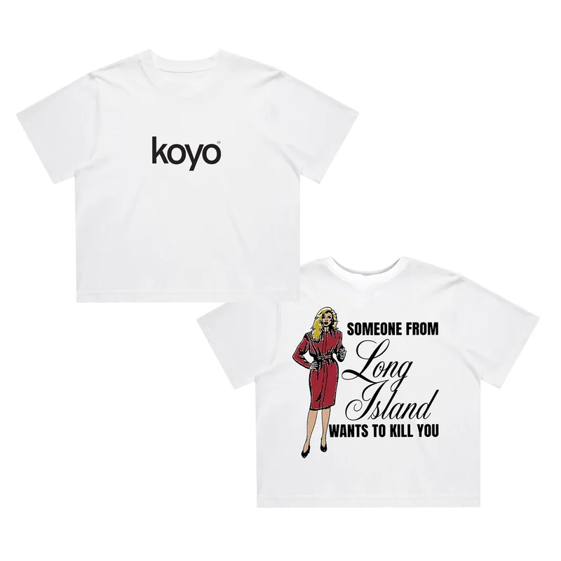 Someone From Long Island White - Crop Top