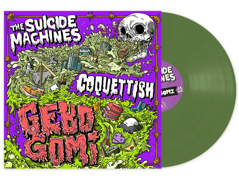 SUICIDE MACHINES/COQUETTISH GEBO GOMI LP (Limited Edition  Only 100 Made, Green Split Vinyl)