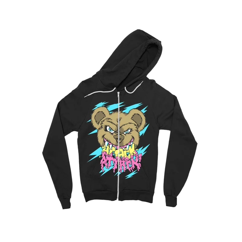 Teddy Scare Black Zip-Up