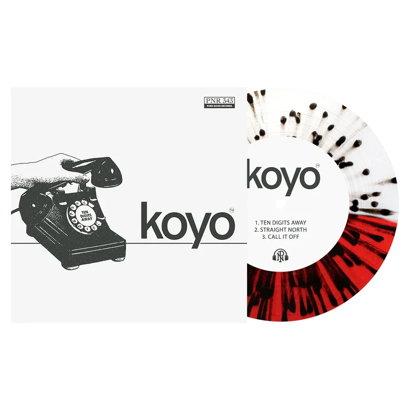 Ten Digits Away - Half Blood Red/Half Clear With Black Splatter 7"
